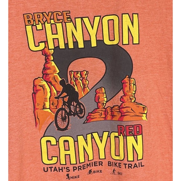 Bryce Canyon 2 Red Canyon Bike Trail T-Shirt Size L Bike, Hike, Ski - Picture 1 of 5